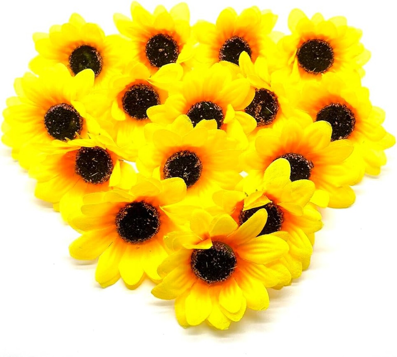 Summer Sunflower Heads – 20pcs Mini Yellow Artificial Silk Flowers for Home, Party, DIY Crafts & Outdoor Decor Floral Arrangements